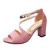 Women’s Fashion Block Heel Sandals – Mid Heel with Adjustable Buckle | Chic & Comfortable