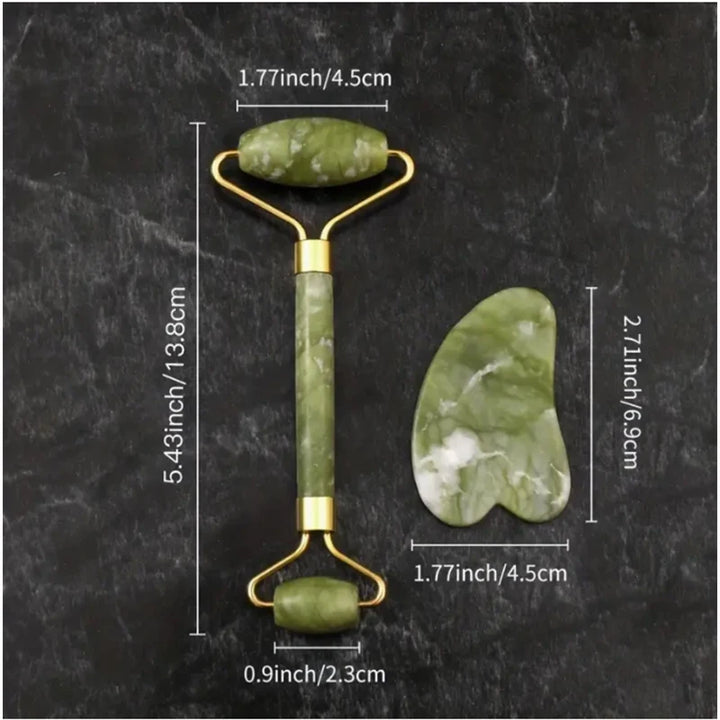 Natural Jade Roller and Gua Sha Tool – Facial Massage