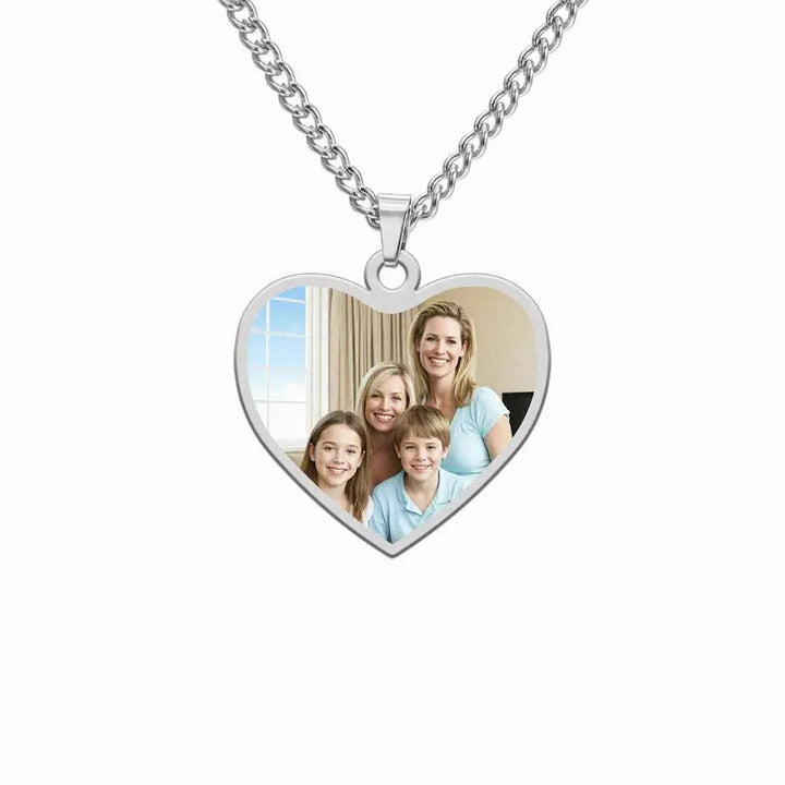 Personalized Heart Photo Necklace – Stainless Steel | Classic Women's Gift