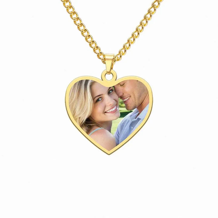 Personalized Heart Photo Necklace – Stainless Steel | Classic Women's Gift