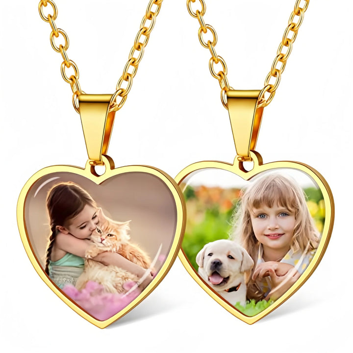Personalized Heart Photo Necklace – Stainless Steel | Classic Women's Gift