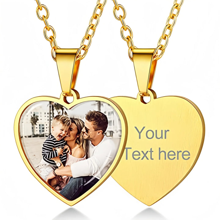 Personalized Heart Photo Necklace – Stainless Steel | Classic Women's Gift