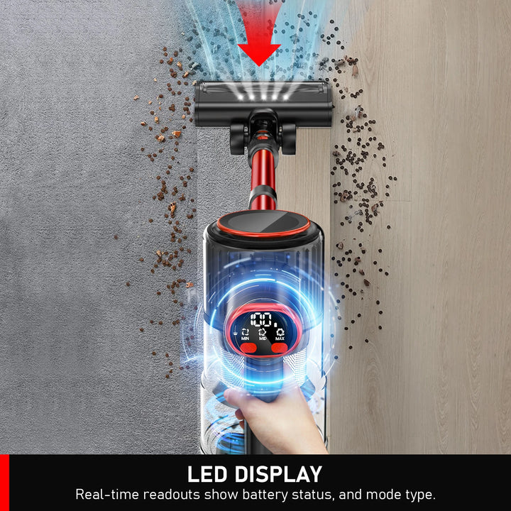 SUXIANGVAC Cordless Handheld Vacuum Cleaner – 1400W with HEPA Filter and LCD Display