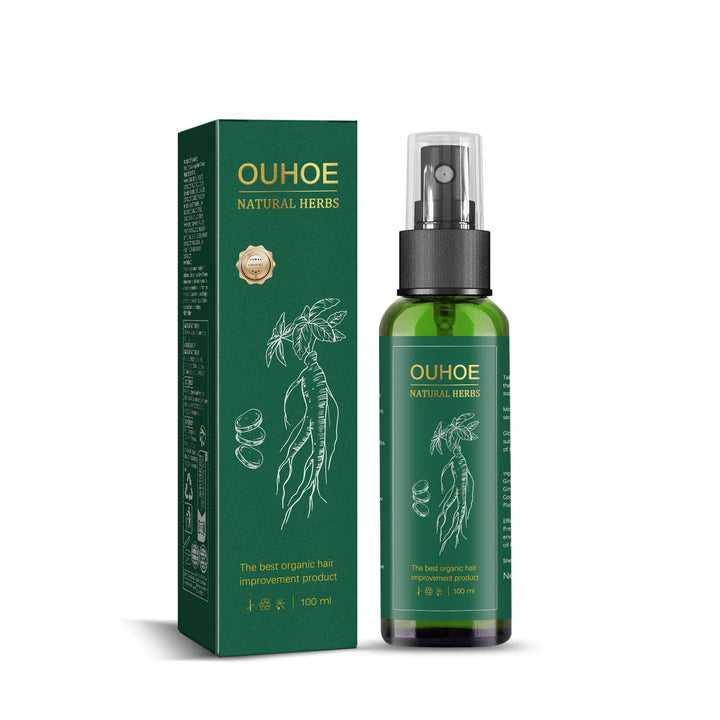 Ouhoe 100ml Ginseng Hair Growth Spray Repair Dry Frizzy Hair Oil Avocado Moisturize Hair Mask Nourish Scalp  Anti Hair Loss Mist