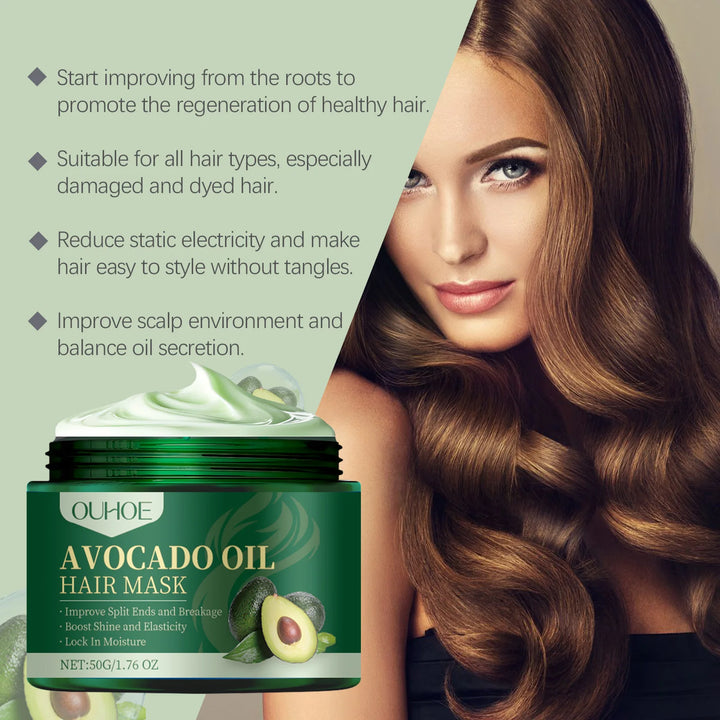 Ouhoe 100ml Ginseng Hair Growth Spray Repair Dry Frizzy Hair Oil Avocado Moisturize Hair Mask Nourish Scalp  Anti Hair Loss Mist
