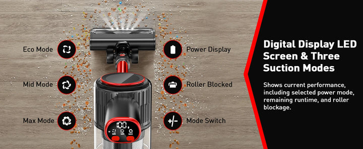 SUXIANGVAC Cordless Handheld Vacuum Cleaner – 1400W with HEPA Filter and LCD Display