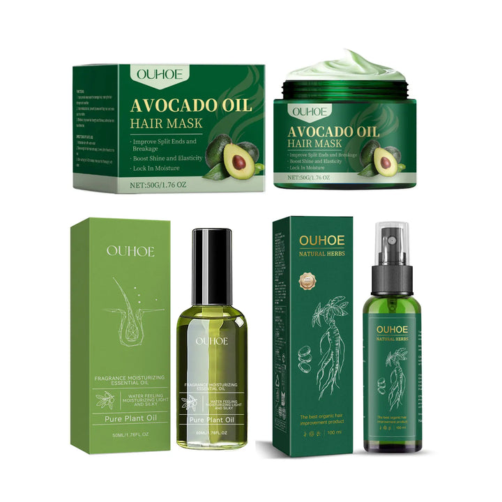 Ouhoe 100ml Ginseng Hair Growth Spray Repair Dry Frizzy Hair Oil Avocado Moisturize Hair Mask Nourish Scalp  Anti Hair Loss Mist