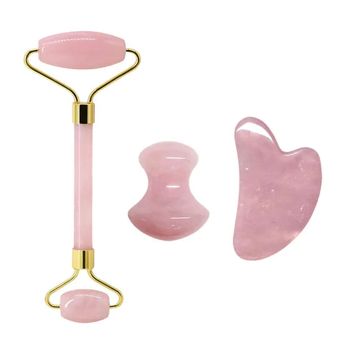 Facial Massage Kit – Rose Quartz Roller & Gua Sha
