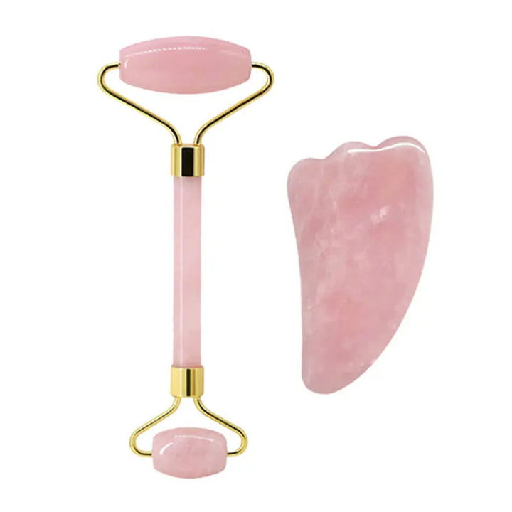 Facial Massage Kit – Rose Quartz Roller & Gua Sha