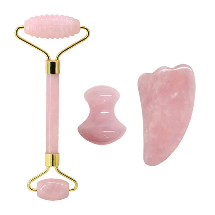 Facial Massage Kit – Rose Quartz Roller & Gua Sha