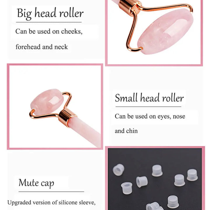 Facial Massage Kit – Rose Quartz Roller & Gua Sha