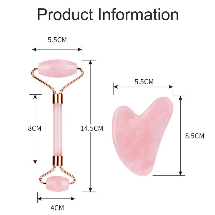 Facial Massage Kit – Rose Quartz Roller & Gua Sha