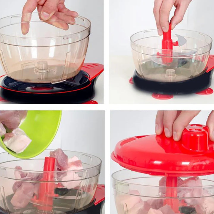 Mixer Food Processor Kitchen Manual Egg Blender Meat Grinder Vegetable Chopper Shredder Stainless Steel Blade Cutter Mincer