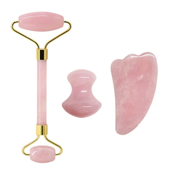 Facial Massage Kit – Rose Quartz Roller & Gua Sha