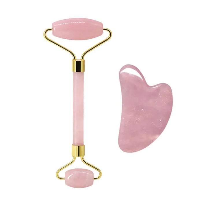 Facial Massage Kit – Rose Quartz Roller & Gua Sha