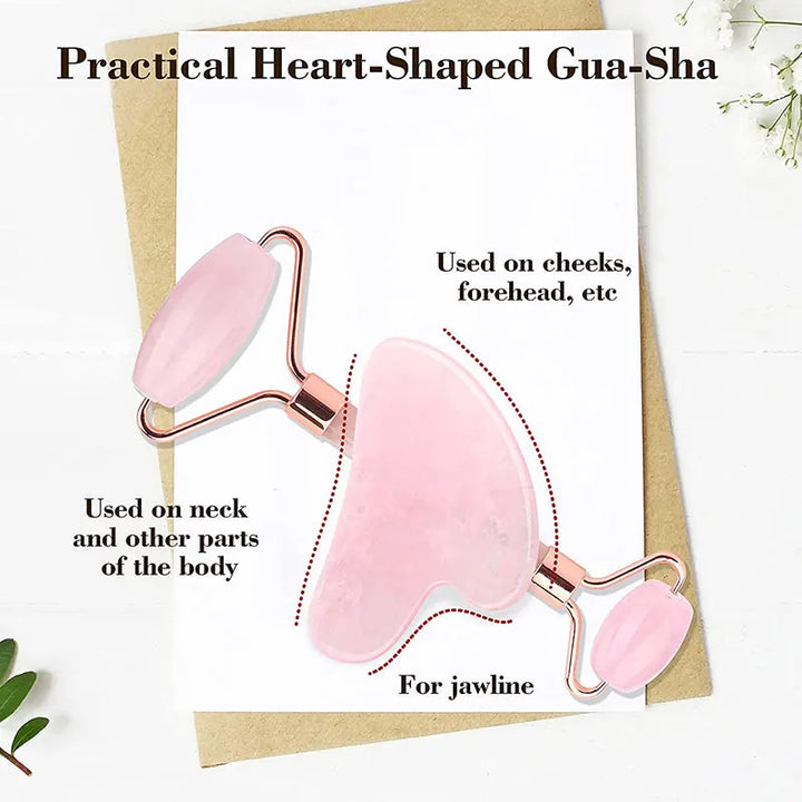 Facial Massage Kit – Rose Quartz Roller & Gua Sha