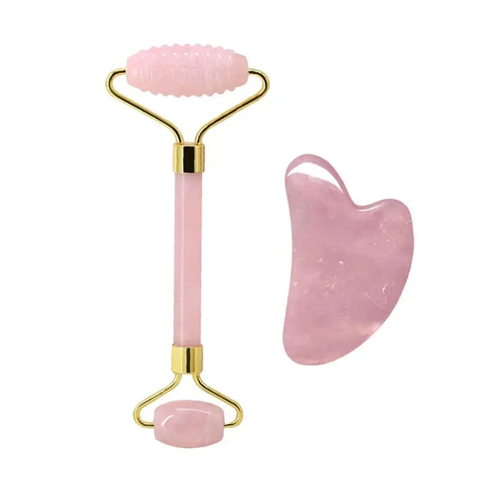 Facial Massage Kit – Rose Quartz Roller & Gua Sha