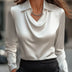 Elegant Women’s Long Sleeve Shirt – Floral and Plain Blouse Summer 2025 | Office Chic Style