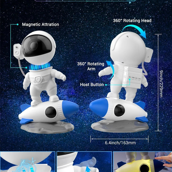 Galaxy Projector Rocket Astronaut – LED Night Light 5V for Bedroom or Gift