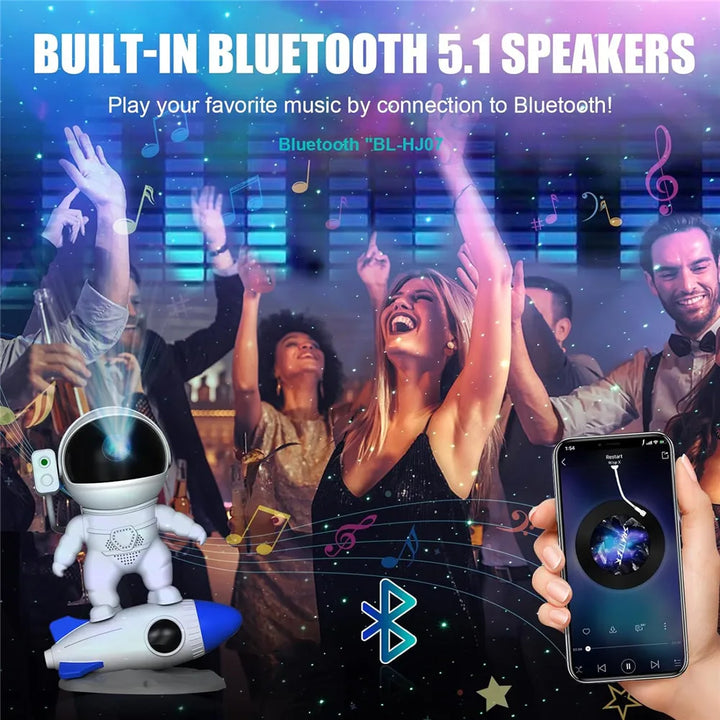 Galaxy Projector Rocket Astronaut – LED Night Light 5V for Bedroom or Gift