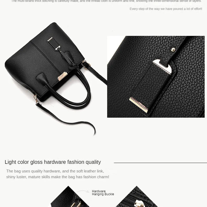 Women's Soft PU Handbag with Zipper – Fashion Style and Versatile Use | Dawndesslo