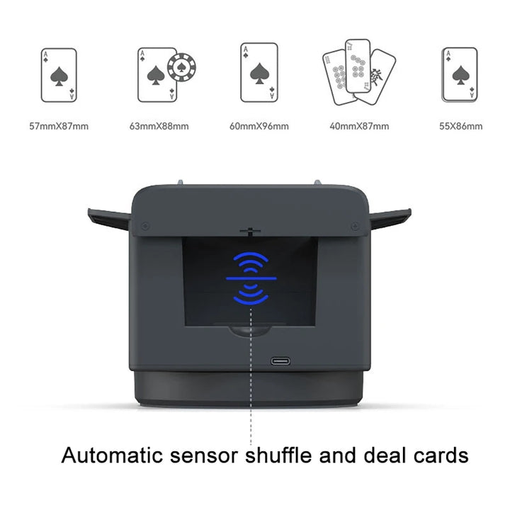 2-in-1 Automatic Card Shuffler with 360° Rotation