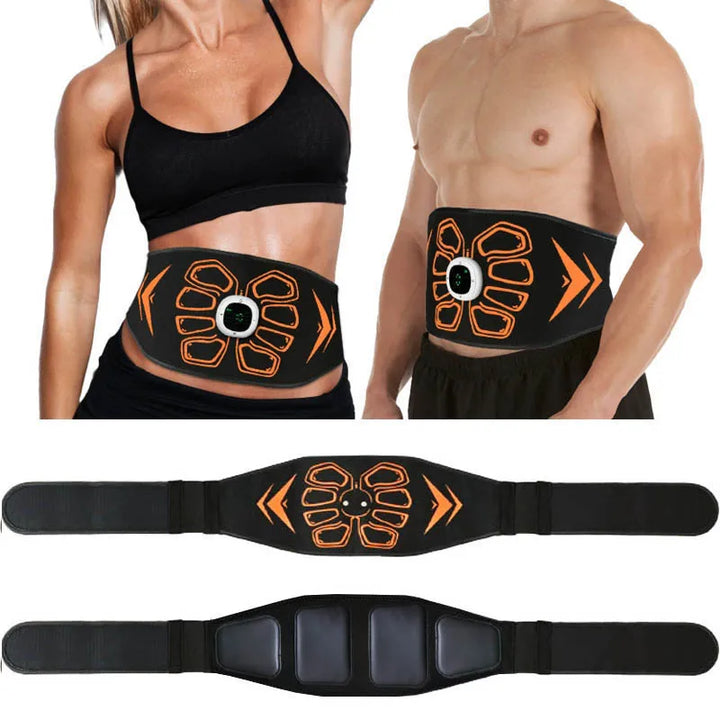Electric Muscle Stimulator EMS Abdominal Toning Belt Smart Muscle Toner USB Recharge Body Slimming Belts Home Fitness Massager