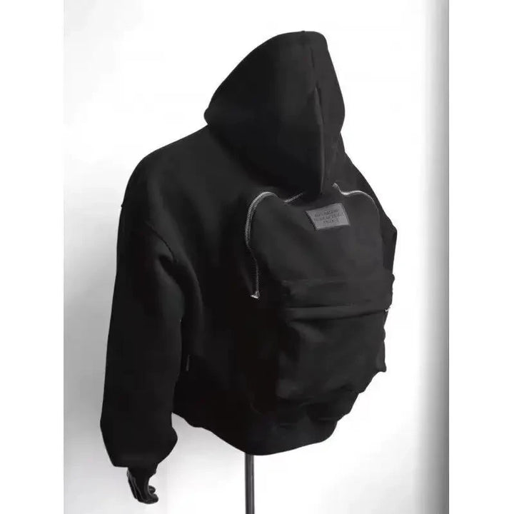 Spring Autumn New Men's American Heavy-duty Hoodie Zipper Backpack Bag Design Sweatshirt Men Women Jacket Hooded For Male Coats