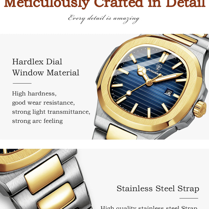POEDAGAR Luxury Casual Quartz Watch | Waterproof, Luminous Hands, Stainless Steel Band