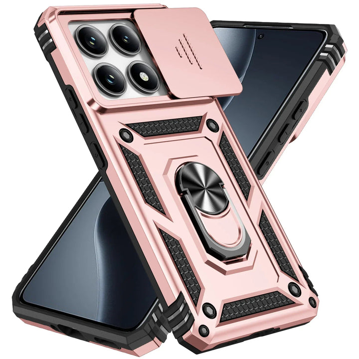 For Xiaomi 14T Pro Case Car Magnetic Ring Stand Rotating Slide Camera Lens Military Grade Armor Shockproof Cover for Xiaomi 14T