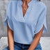 Elegant Women’s Summer Blouse – V-Neck | Short Sleeve | Loose Fit | Office Lady Style