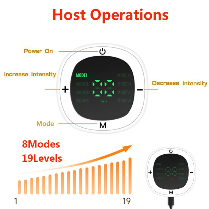 Electric Muscle Stimulator EMS Abdominal Toning Belt Smart Muscle Toner USB Recharge Body Slimming Belts Home Fitness Massager