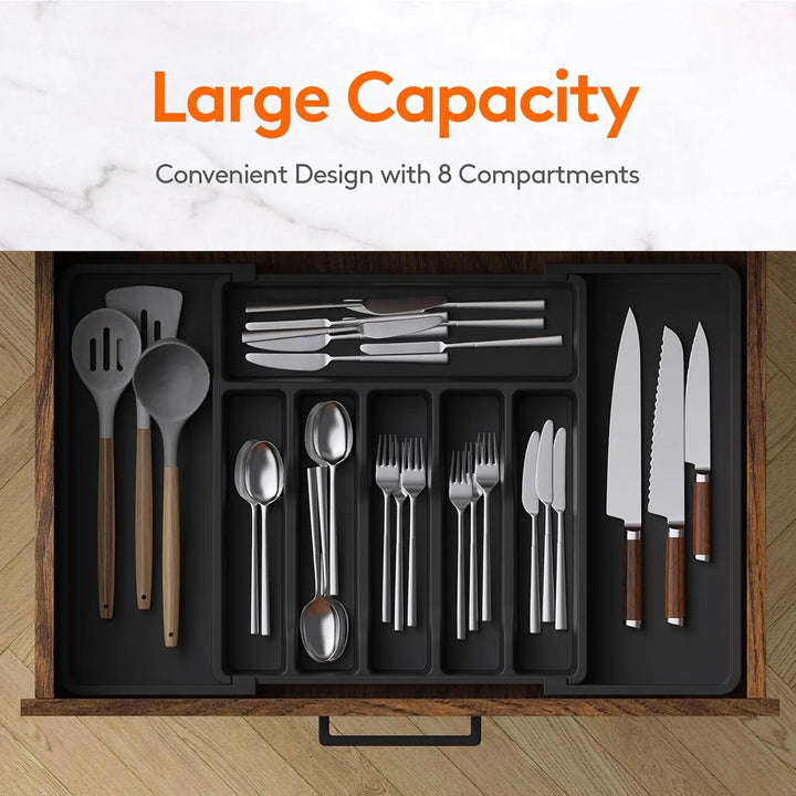 Optimize your kitchen space with this expandable cutlery drawer organizer