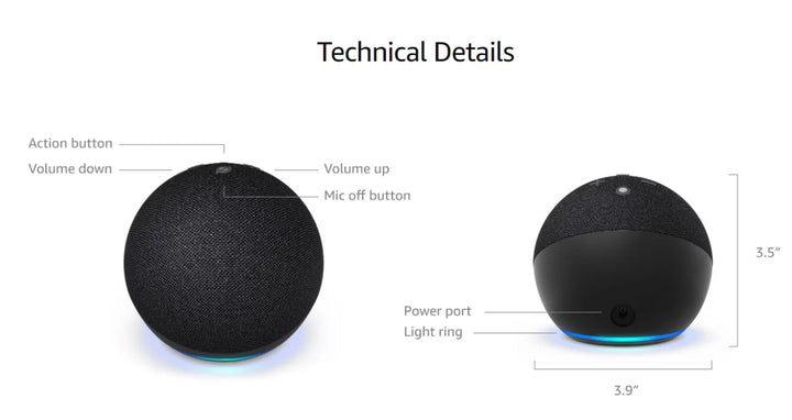 Smart Speaker with Alexa – Bluetooth 5.3, 4.1 Stereo Sound, Built-in Display