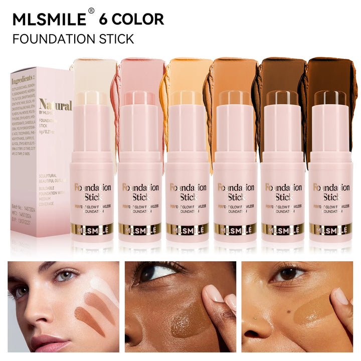 Foundation Stick - Matte Finish, Blendable Cream Formula with Natural Glow, Long-Lasting, Waterproof, Easy-to-Use Makeup