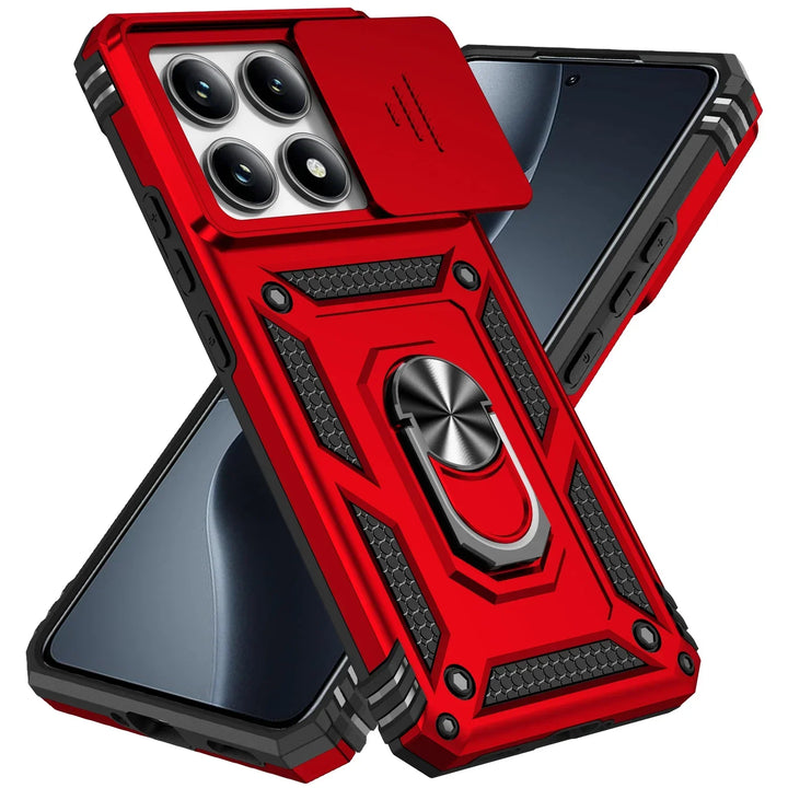 For Xiaomi 14T Pro Case Car Magnetic Ring Stand Rotating Slide Camera Lens Military Grade Armor Shockproof Cover for Xiaomi 14T