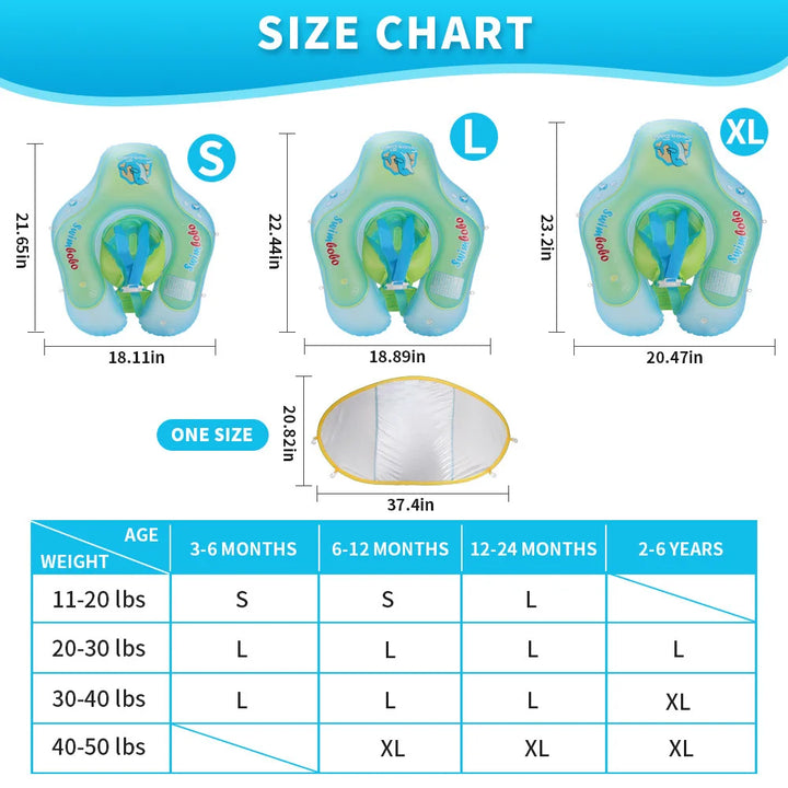 Baby Swimming Float With Canopy Inflatable Infant Ring Kids Pool Accessories Circle Bathing Summer Toys