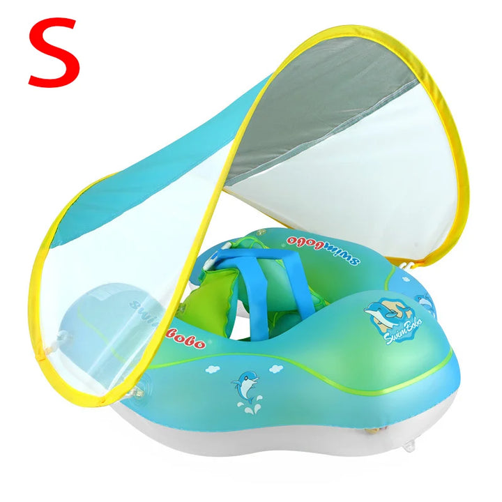 Baby Swimming Float With Canopy Inflatable Infant Ring Kids Pool Accessories Circle Bathing Summer Toys