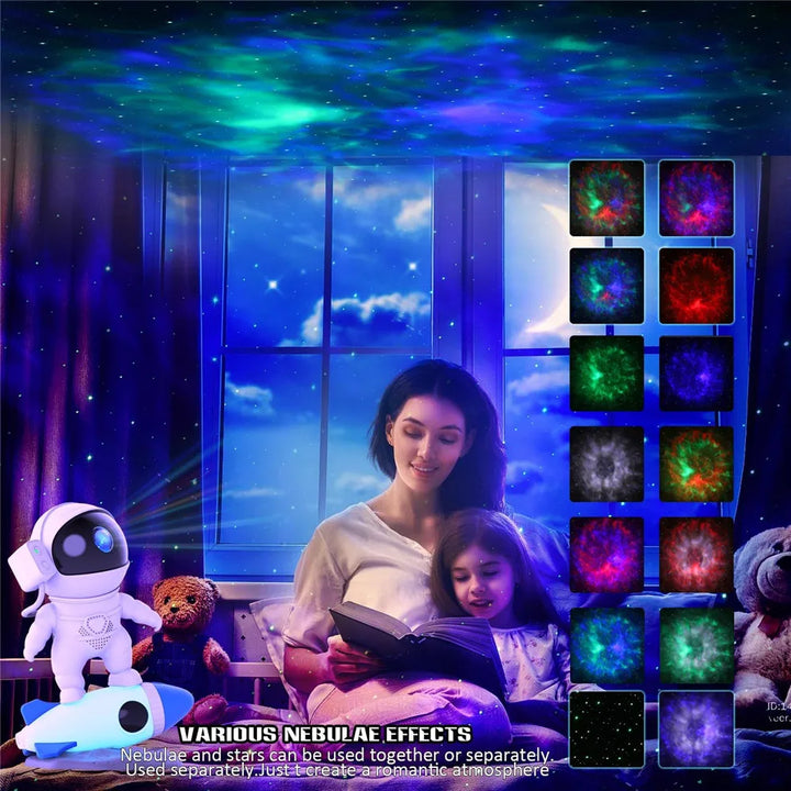 Galaxy Projector Rocket Astronaut – LED Night Light 5V for Bedroom or Gift