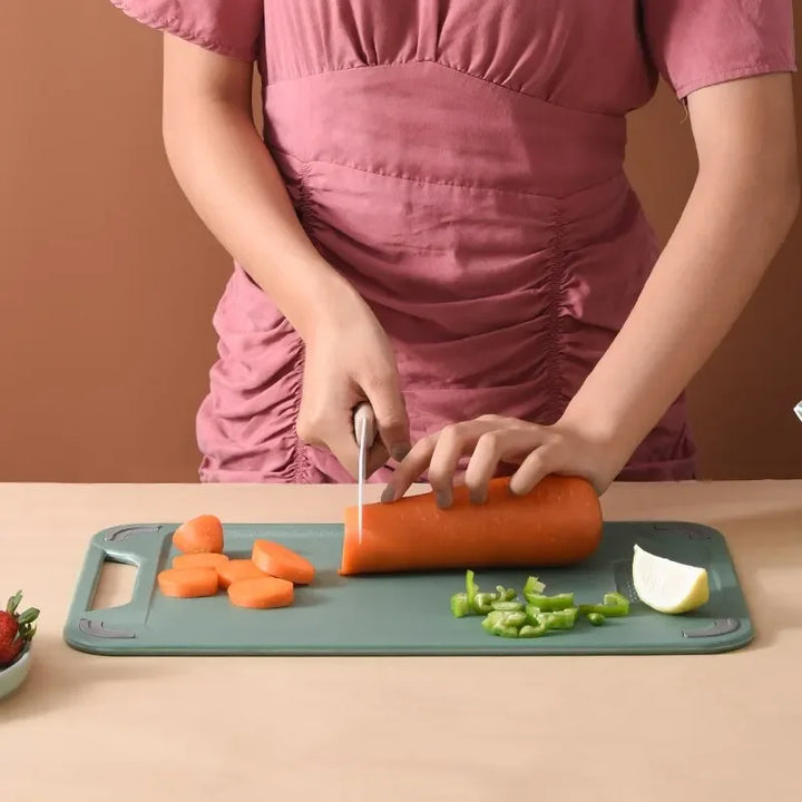 Double-Sided Cutting Board – Stainless Steel and Plastic, Multifunctional for Meats, Vegetables, and Fruits