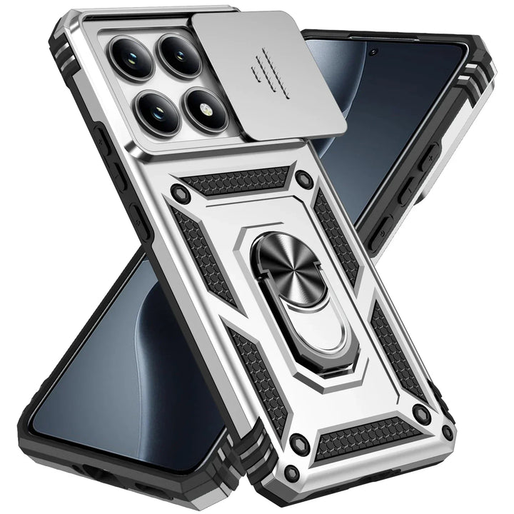 For Xiaomi 14T Pro Case Car Magnetic Ring Stand Rotating Slide Camera Lens Military Grade Armor Shockproof Cover for Xiaomi 14T