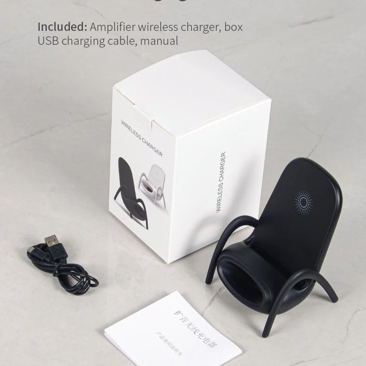 3-in-1 Chair-Shaped Wireless Charger & Phone Stand