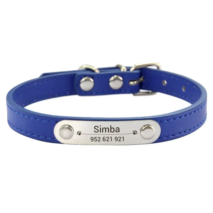 Custom Leather Collar for Dogs and Cats – Padded Comfort with Engraved Name & Phone Number