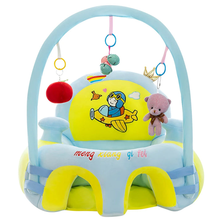 Cartoon Infant Learning Sit Sofa Skin Plush Support Feeding Chair Without Cotton