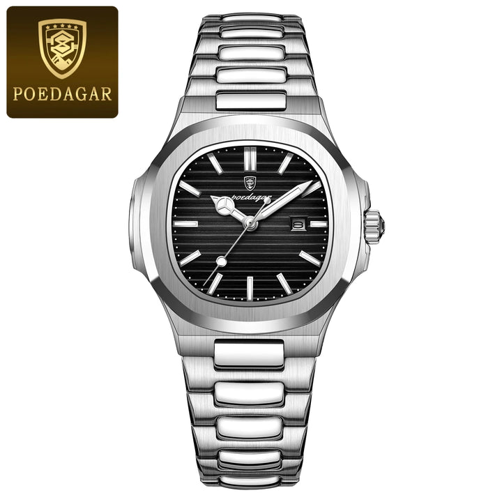 POEDAGAR Luxury Casual Quartz Watch | Waterproof, Luminous Hands, Stainless Steel Band