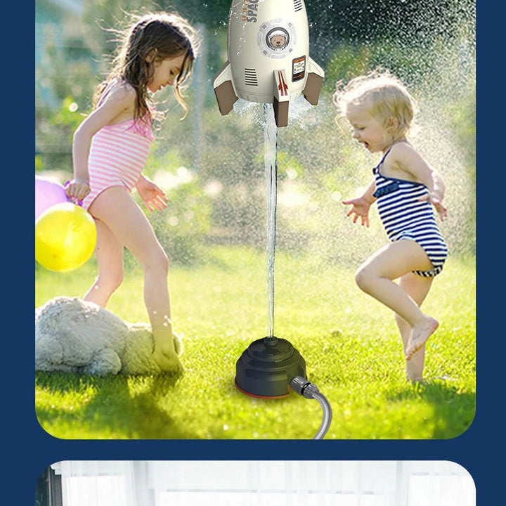 Cartoon Rocket Launcher Water Pressure Lift Sprinkler Ejection Lawn Waterfall Spray Game Summer Outdoor Interactive Toy