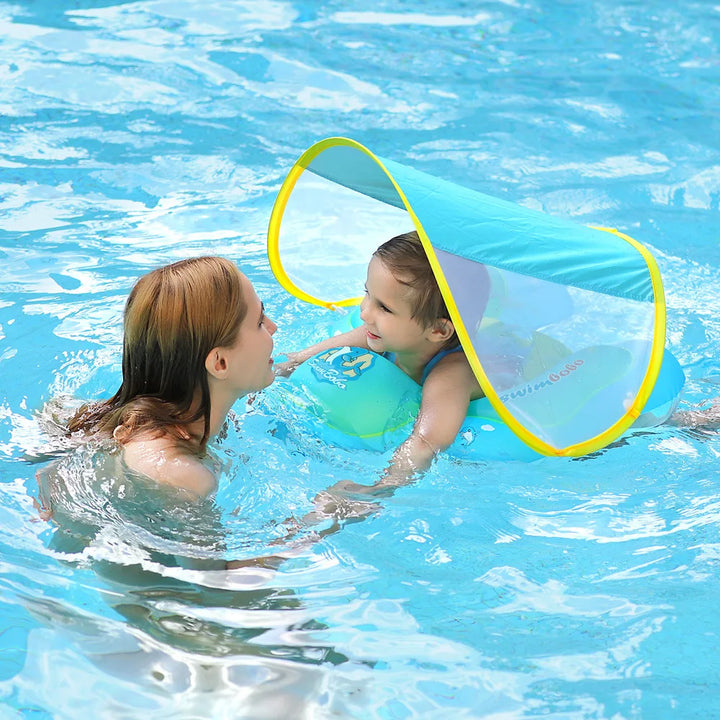 Baby Swimming Float With Canopy Inflatable Infant Ring Kids Pool Accessories Circle Bathing Summer Toys