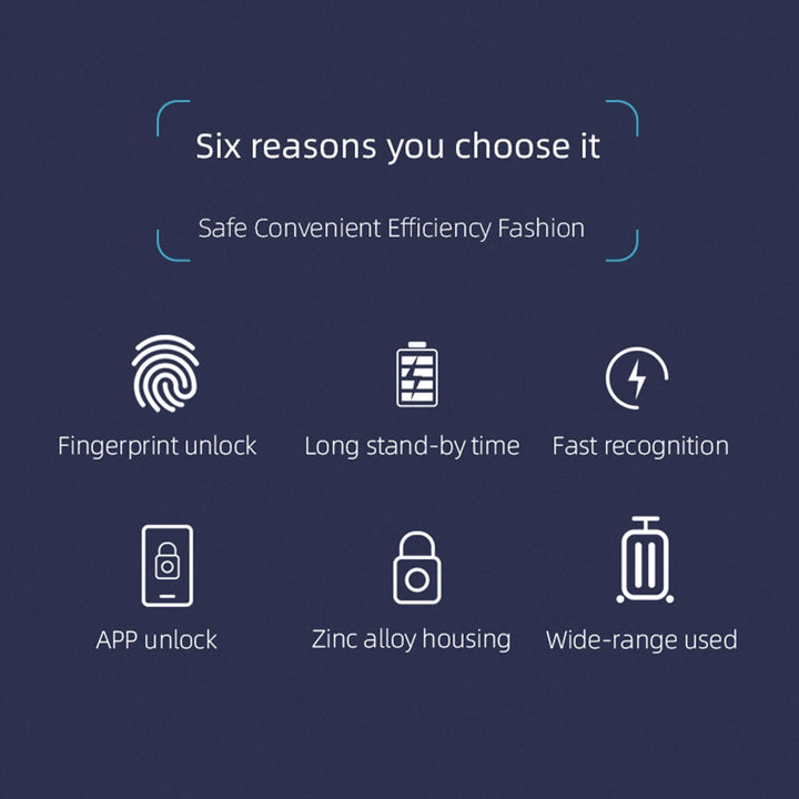 Tuya Smart Fingerprint Padlock – Rechargeable & Waterproof