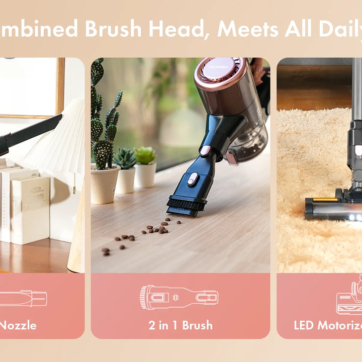 Homeika Portable Vacuum Cleaner with LCD Display, 3 Modes, 1–2 L Capacity, 110–240 V