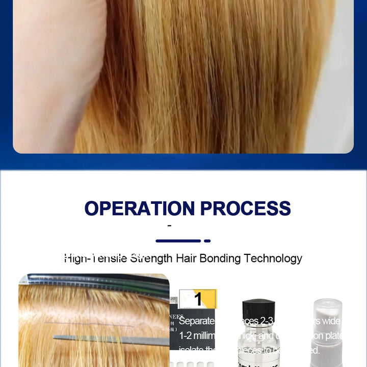 Comblinees Salon Grade Hair Extension Tool Set Fast Curing Agent for Comb Line System No Trace Extensions Easy Application Kits